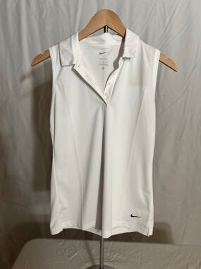 Nike Women’s White Sleeveless Dri-FIT Polo Tank